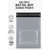 Royaleks Gri Cepli Battal Boy Kargo Poşeti 45X55+5 cm 100 Adet