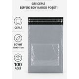 Royaleks Gri Cepli Büyük Boy Kargo Poşeti 35X45+5 cm 100 Adet Mariposa Secret - Renkli
