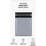 Royaleks Gri Cepsiz Mini Boy Kargo Poşeti 17X25+4 cm 250 Adet
