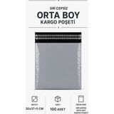 Royaleks Gri Cepsiz Orta Boy Kargo Poşeti 30X37+5 cm 100 Adet