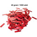 Royaleks Group Kırmızı 15 x 5 mm Dantel Oya Yazma Halhal Abiye Lazer Kesim Pul 1000 Adet / 40 Gram
