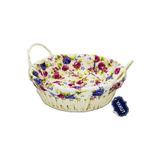 Royaleks Group Renkli Bezli Yuvarlak Ekmek Sepeti Hasır Royaleks-8820 RT-RY-H-82533