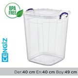 Royaleks Group Saklama Kutusu Kare Multibox Şeffaf 50 Lt. -E630