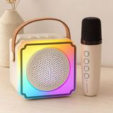 Royaleks Karaoke Mikrofonlu Taşınabilir Bluetooth Hoparlör (Işıklı, USB Şarjlı)