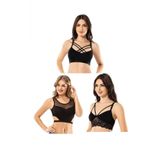 Royaleks Kota 3 Adet Dantelli Çapraz İpli Tül Model Büstiyer