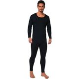 Royaleks Kota Erkek Kışlık Termal Sıcak Tutan Tayt ve Fanila Takım 2'li Set Siyah - 2XL - 3XL - Çok Renkli