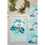 Royaleks Mavi %100 Pamuk Bebek Battaniyesi Çift Kat Interlok Penye 85X80 cm