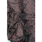 Royaleks RYL-MNF3003-03 Abiye Nişan Düğün Siyah Bordo Sakallı Çizgili Pullu Payet Kumaş
