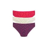 Royaleks S85 3 Adet Önü Dantelli Transparan Kadın Slip Külot