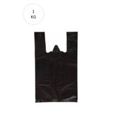 Royaleks Siyah Atlet Poşet Orta Boy 29x50 cm Takriben 85 Adet 1 Kg
