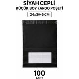 Royaleks Siyah Cepli Küçük Boy Kargo Poşeti 24X30+5 cm 100 Adet Mariposa Secret - Renkli