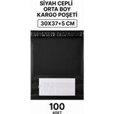 Royaleks Siyah Cepli Orta Boy Kargo Poşeti 30X37+5 cm 100 Adet Mariposa Secret - Renkli