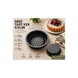 royalgross Chef Serisi Döküm Mini Siyah Tart Kek Kalıbı 1 Adet Granit Yapışmaz Fırın Kalıbı