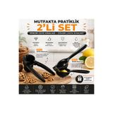 ROYALGROSS Döküm Ceviz Kıracağı & Döküm Limon Sıkacağı 2'li Set | Dayanıklı Ergonomik Mutfak Yardımcıları | Sert Kabuklu Kuruyemiş ve Narenciye Presi