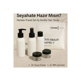 ROYALGROSS Plastik Seyahat Boy 100ml Beyaz Şişe ve Kavanoz 5’li Set – Çantalı Seyahat Kiti