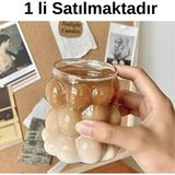 royalgross Üzüm Desenli Borosilikat Cam Bardak 350 ml – Şeffaf Estetik, Soğuk & Sıcak Içecek Için Özel Tasarım - Beyaz - 250 ml