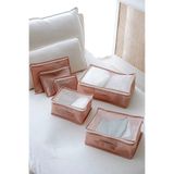 ROYALHOUSE 6'lı Valiz Düzenleyici Bavul Içi Organizer Set Seyahat Hurcu Pembe Puantiyeli
