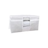 ROYALHOUSE Pencereli Giysi Yorgan Yastık Hurcu 75x40x40 Gri Çizgili