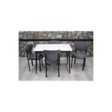 ROYALİSA TABLE CHAİR ROYALİSA PERA 4 KİŞİLİK DİKDÖRTGEN MUTFAK MASA SANDALYE TAKIMI