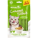 Royalist Creamy Snack – Kedi Ödülü (4+1) Kedinizin Vazgeçemeyeceği Lezzet! - TAVUKLU DENİZ TARAKLI