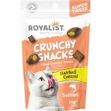 Royalist Crunchy Snacks Somonlu Kedi Ödülü Hairball Control 60g | Dolgulu Çıtır Ödül, Tüy Yumağı Kontrolü, Somon Aromalı, Kediler için, 60g