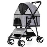 Royalist DTC-802 Katlanabilir Kedi Köpek Arabası Gri 65x42x94 Cm