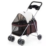 Royalist DTC-807 Katlanabilir Kedi Köpek Arabası Kahverengi 80x50x103 Cm
