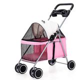 Royalist DTC-807 Katlanabilir Kedi Köpek Arabası Pembe 80x50x103 Cm