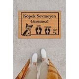 RoyalMoni Kişiye Özel Üretim Sevimli Köpek Kapı Önü Paspası Kahverengi