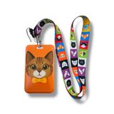 RoyalVance Kedi Figürlü Yaka Kartı İpli Kartlık Koruyucu Askılı Kart Tutucu Kartlık