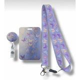 Royalvance Pastel Kelebek Yoyo, Boyun Askı Ipi ve Sürgülü Kartlık 3’lü Set