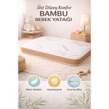 Royalyat Bamboo Bebek Yatak Bambo Bebek Yatak Ortopedik Çocuk Yatağı Anne Yanı Beşik Yatağı - 70X120