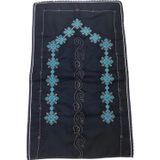 Royam Çeyizlik Kanaviçe Etamin İşleme Nakışlı Siyah Seccade 70 X 120
