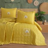 Royam Clasy %100 Pamuk Nakışlı Çift Kişilik Yatak Örtüsü Seti Verra - Sarı - 260 x 240 cm
