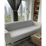 Royam Koltuk Örtüsü Çekyat Örtüsü 175 x 215 Lüks Kumaş Şönil Jakarlı Kaymaz - 175 x 215 cm - Gri