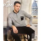 Royam Pijamoni Erkek %100 Pamuk Penye Mevsimlik Uzun Kollu Pijama Takımı 6840