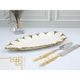 Royking Flora Gold Oval Sunum Tabak 42*19 cm Sln 013 - 1,2 lt - Altın
