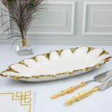 Royking Flora Gold Oval Sunum Tabak 49*22 cm Sln 012 - 1,2 lt - Altın
