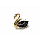Royking Kuğu Model Bal Kavanozu Siyah-Gold Kahvaltı Tabak Sofra Sunum YV-324