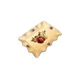 Royking Servis Tabağı Krem Gold Dikdörtgen Gül Desen Rose 31x22x4cm Gnj016