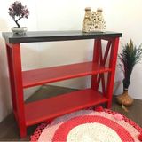 Roys Ahşap 100 cm Kırmızı Siyah Masif Dresuar