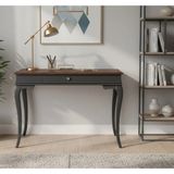 Roys Ahşap 100 cm Masif Rustik Antrasit Ceviz Çalışma Masası - 100 x 60 - Antrasit - Ceviz