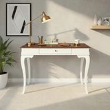 Roys Ahşap 100 cm Masif Rustik Beyaz Ceviz Çalışma Masası - 100 x 60 - Beyaz - Ceviz