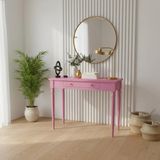 Roys Ahşap 100 cm Masif Tornalı Pembe Dresuar