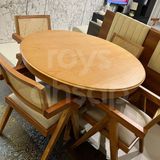 Roys Ahşap 100 Cm Naturel Yuvarlak Açılabilen Baba Ayak Yemek Masası - 100 x 100 cm