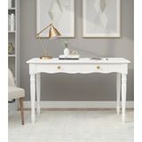 Roys Ahşap 110 cm Masif Beyaz Tornalı Çalışma Masası - 110 x 70