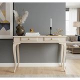 Roys Ahşap 110 cm Masif Lükens Krem Çalışma Masası - 110 x 70