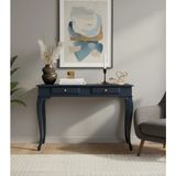 Roys Ahşap 110 cm Masif Lükens Lacivert Çalışma Masası - 110 x 70