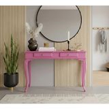 Roys Ahşap 110 cm Masif Lükens Pembe Dresuar