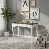 Roys Ahşap 110 cm Masif Rustik Beyaz Ceviz Çalışma Masası - 110 x 70 - Beyaz - Ceviz
